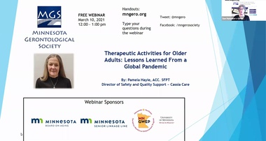 Therapeutic Activities for Older Adults: Lessons Learned from the Global Pandemi