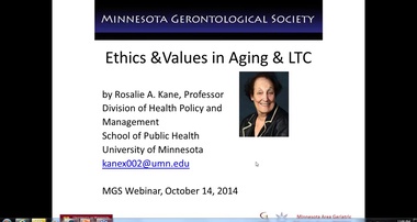 Ethics and Values in Aging and Long Term Care