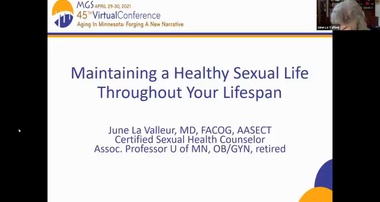 Concurrent Session – 3D: Maintaining a Healthy Sexual Life Throughout Your Life