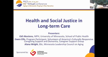 Concurrent Session – 3C: Health & Social Justice in Aging Services