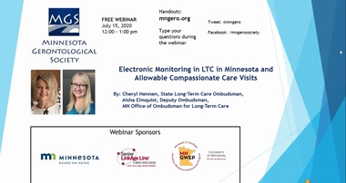 Electronic Monitoring in LTC in Minnesota and Allowable Compassion Care Visits