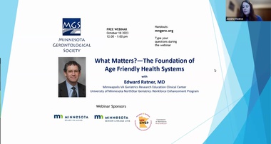 What Matters? – The Foundation of Age Friendly Health Systems
