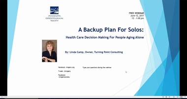 A Backup Plan for Solo Seniors Health Care Decision Making for People