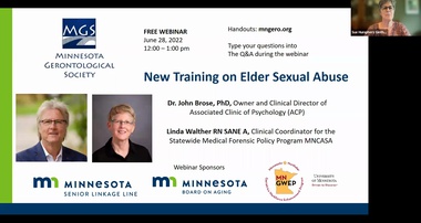 New Training on Elder Sexual Abuse