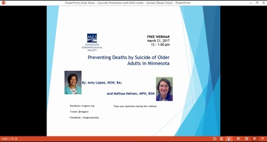 Preventing Deaths by Suicide of Older Adults in Minnesota