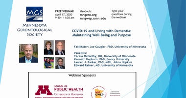 Free Webcast - COVID-19 and Living with Dementia