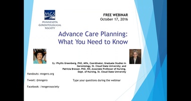 Advance Care Planning:  What you Need to Know