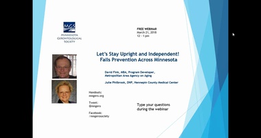 Let’s Stay Upright and Independent!  Falls Prevention Across Minnesota